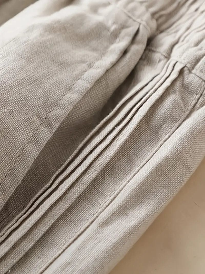 Relaxed Fit Wide-Leg Trousers with Stretchy Waistband for Spring & Summer, Women's Apparel