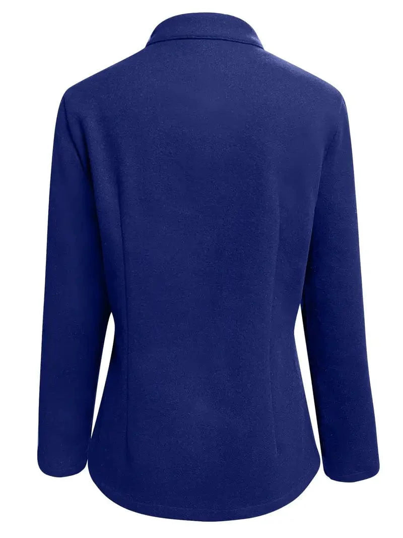 Solid Button-Up Women's Jacket, Stylish Outerwear with Long Sleeves, Casual Open Front Coat