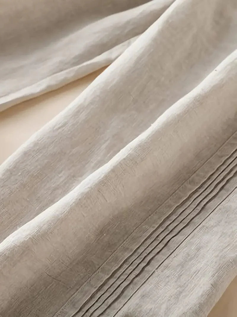 Relaxed Fit Wide-Leg Trousers with Stretchy Waistband for Spring & Summer, Women's Apparel