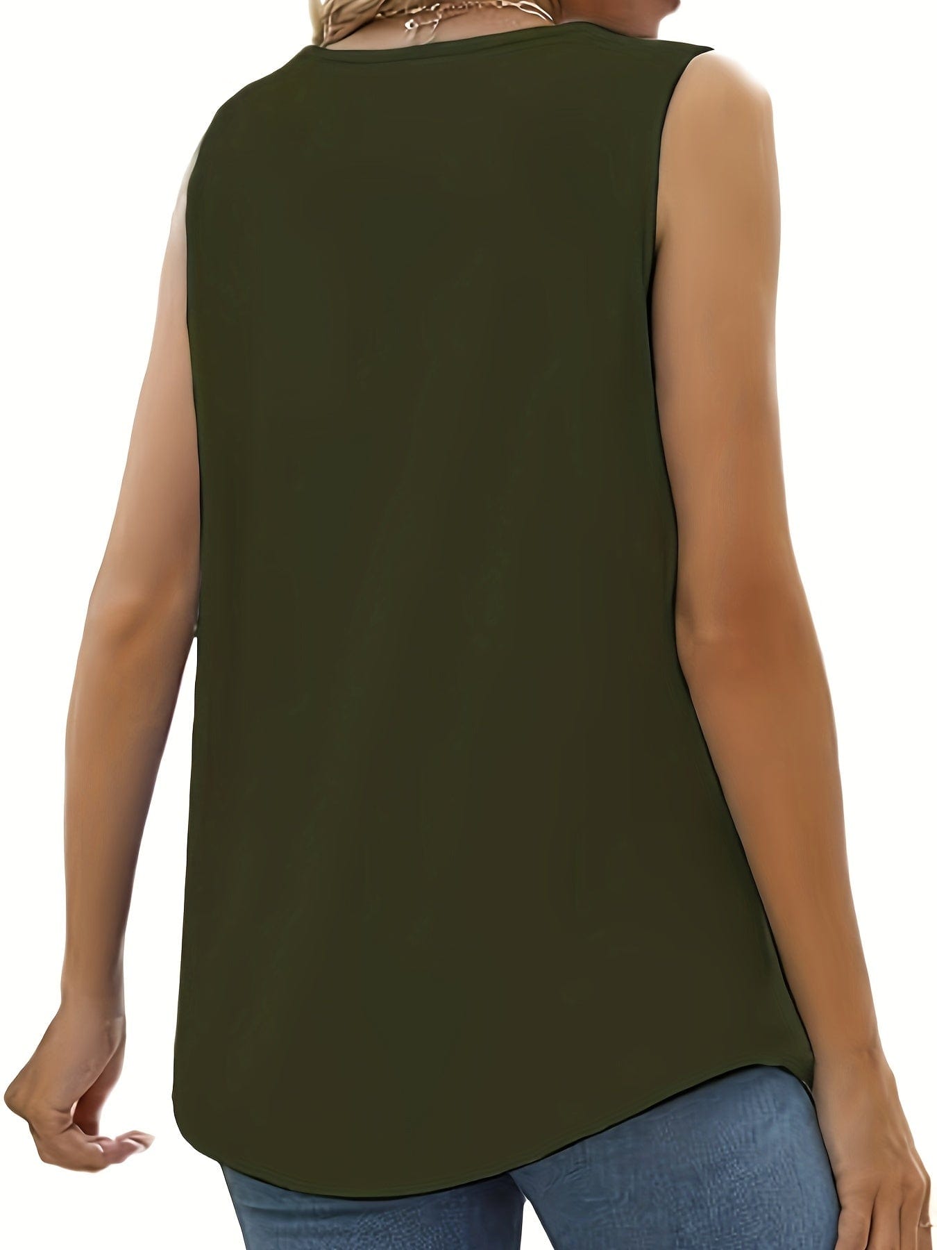 Casual Pleated Lace Stitching Sleeveless Tank Top