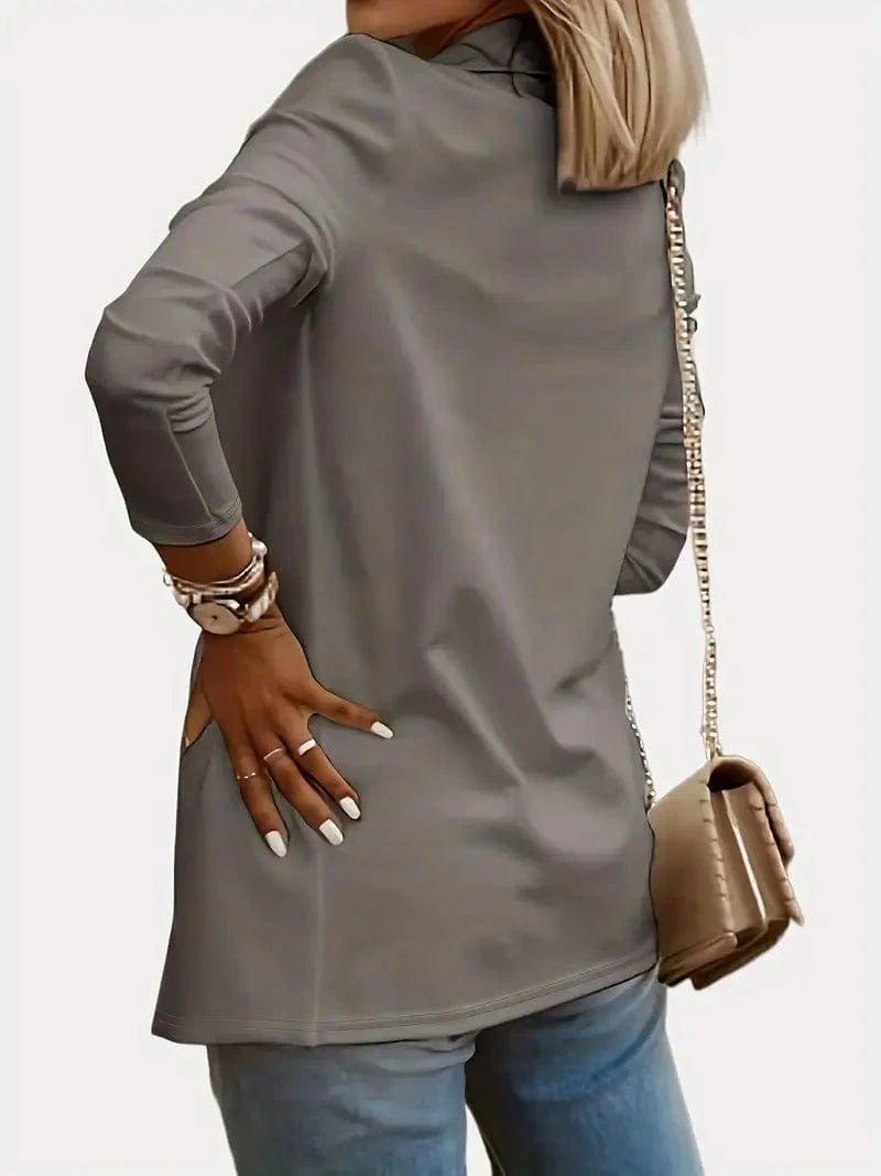 Casual Solid Lapel Blazer for Women: Stylish Open Front Long Sleeve Work Office Outerwear