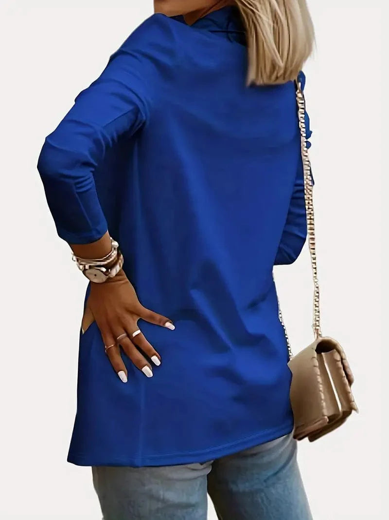 Casual Solid Lapel Blazer for Women: Stylish Open Front Long Sleeve Work Office Outerwear