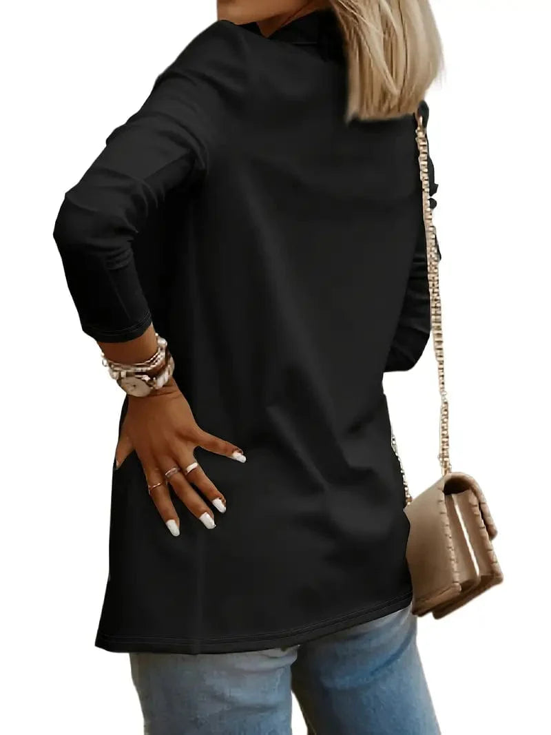 Casual Solid Lapel Blazer for Women: Stylish Open Front Long Sleeve Work Office Outerwear