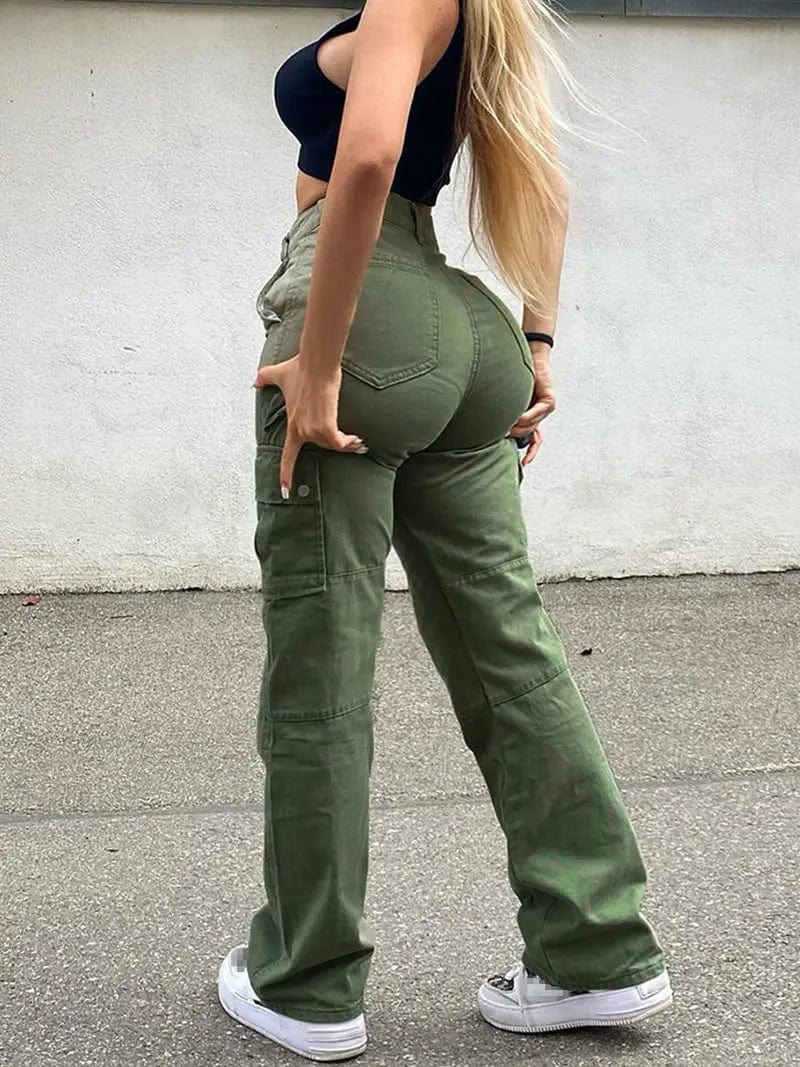Casual Y2K Cargo Pants with High Waist Pockets