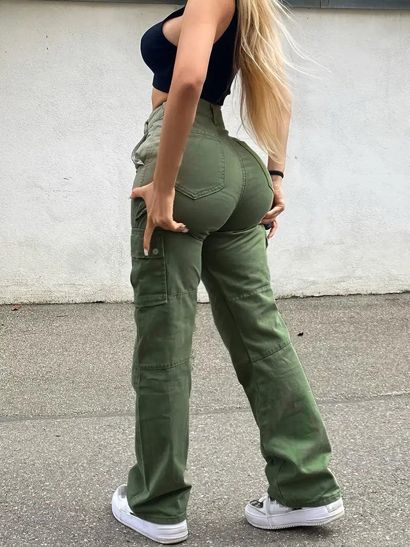 Casual Y2K Cargo Pants with High Waist Pockets