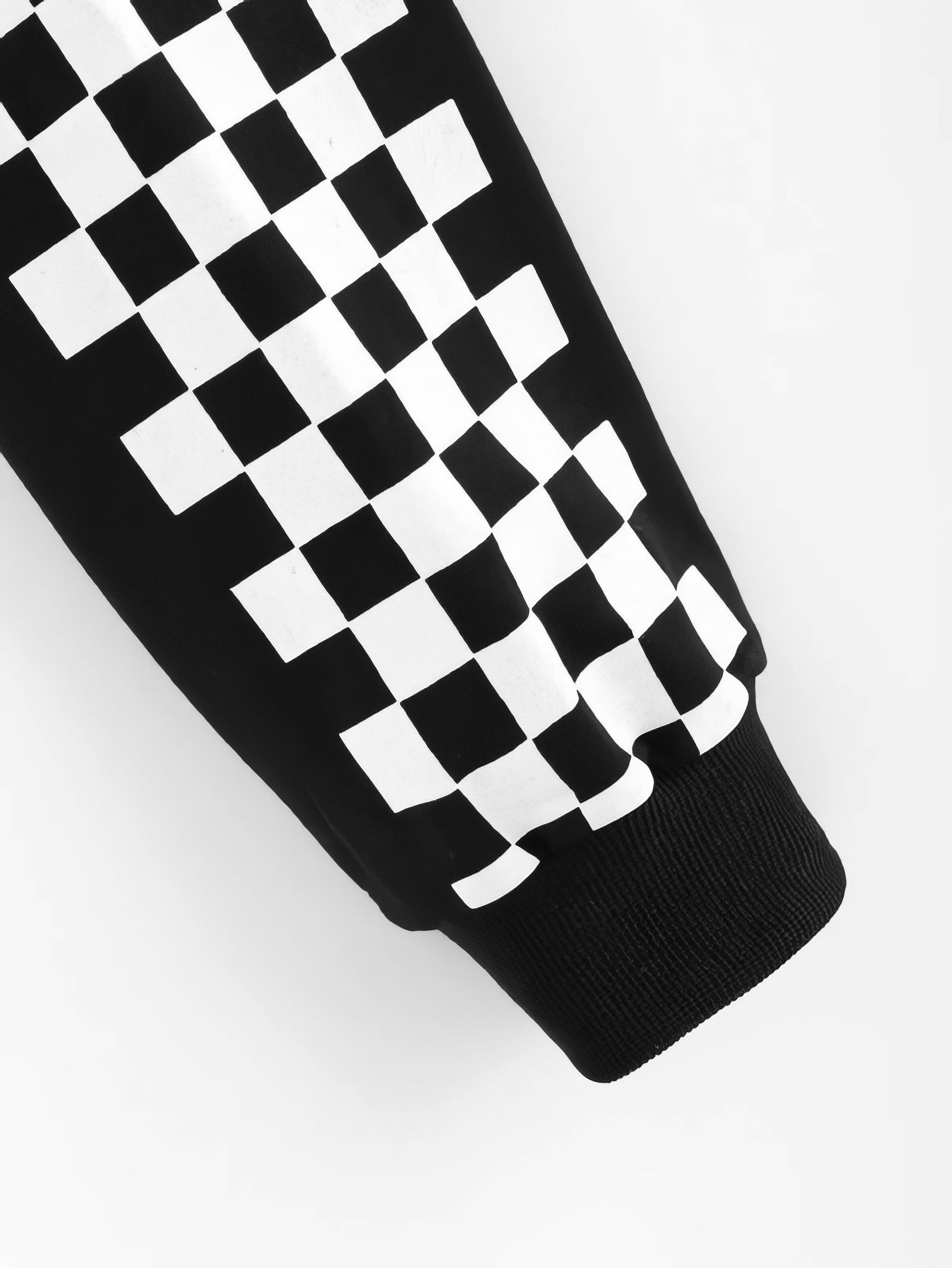 Stylish Checkered Drawstring Hoodie
