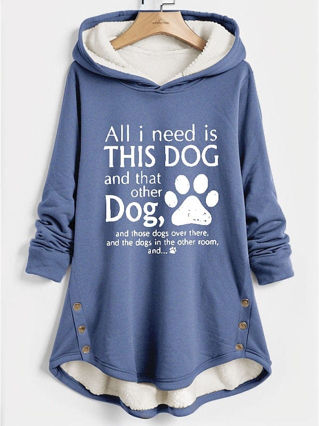 Cozy Sherpa Fleece Lined Letter Print Hoodie for Women