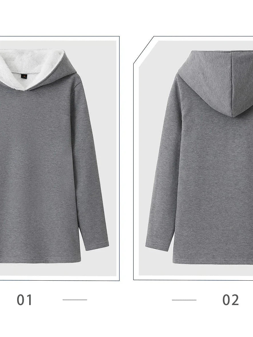 Cozy Sherpa Fleece Lined Women's Cat Print Hoodie Sweatshirt