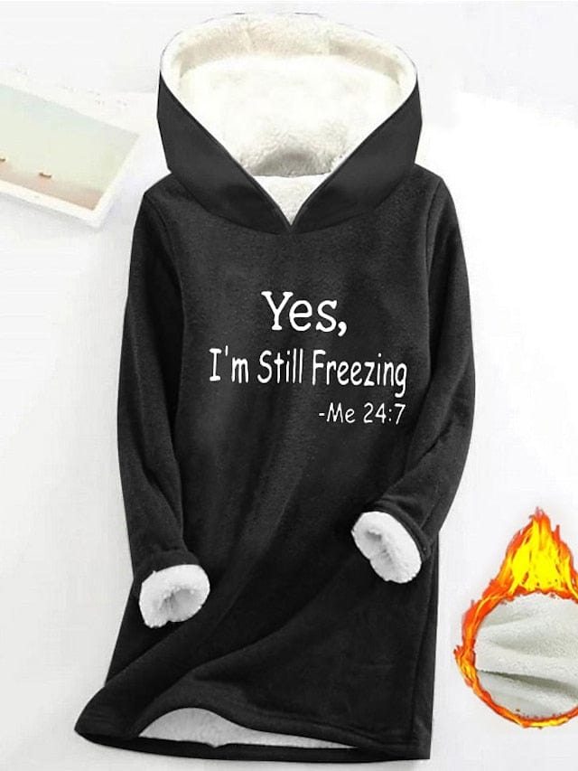 Cozy Sherpa Lined Women's Hoodie Sweatshirt with Trendy Print