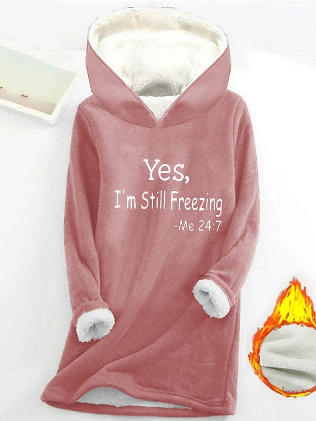 Cozy Sherpa Lined Women's Hoodie Sweatshirt with Trendy Print