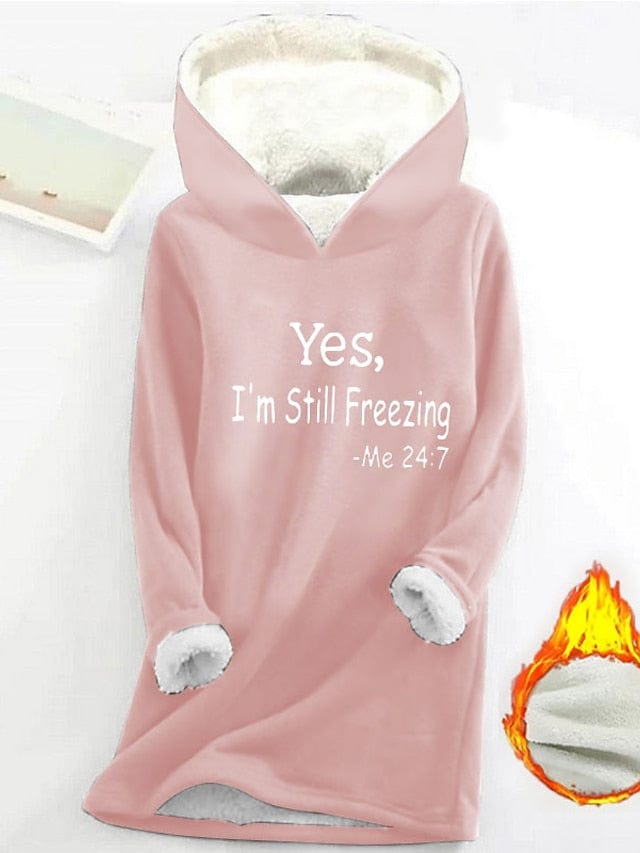 Cozy Sherpa Lined Women's Hoodie Sweatshirt with Trendy Print