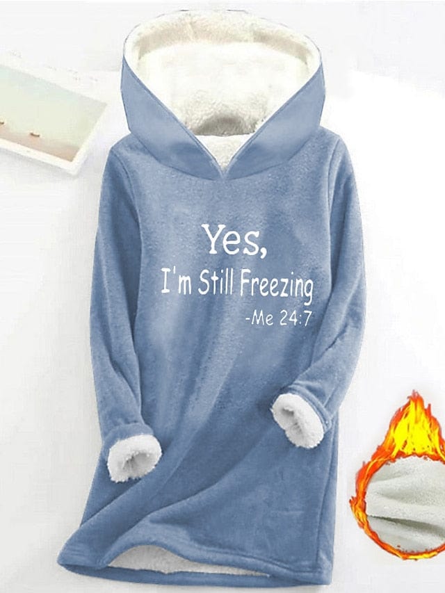 Cozy Sherpa Lined Women's Hoodie Sweatshirt with Trendy Print