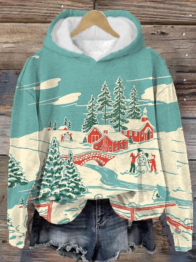 Cute Cat Print Women's Hoodie Sweatshirt for Fall & Winter
