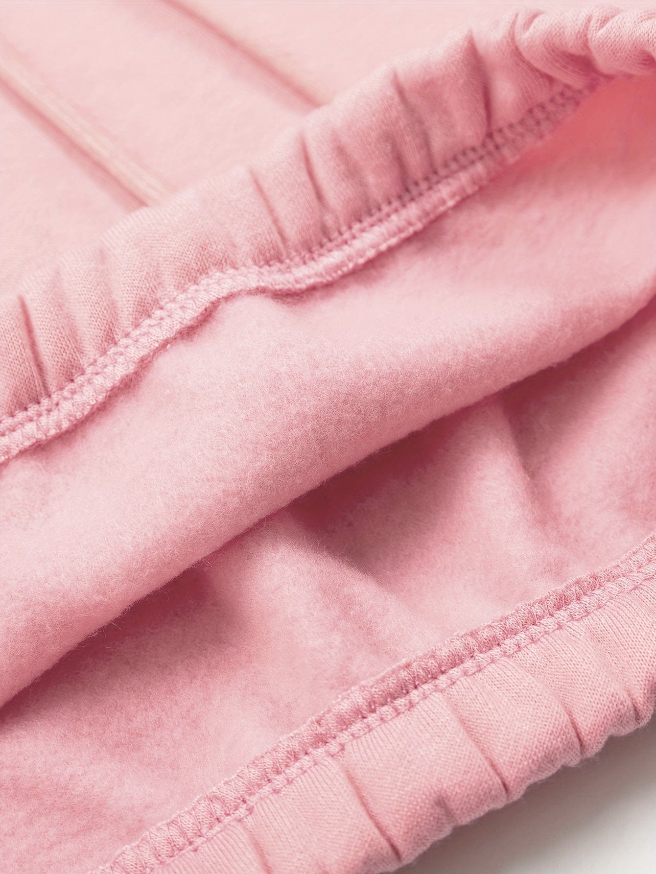 Elastic Hem Fleece Lining Drawstring Hoodie & Jogging Pants Two-Piece Set