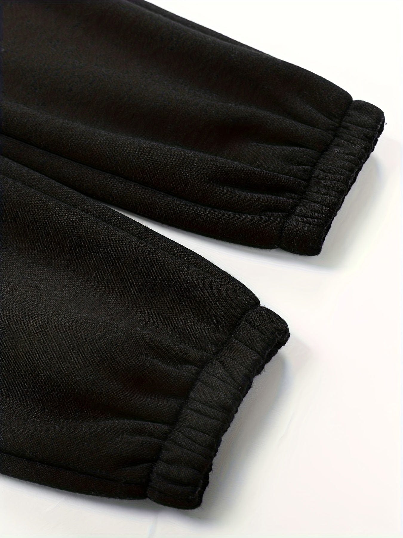 Elastic Hem Fleece Lining Drawstring Hoodie & Jogging Pants Two-Piece Set