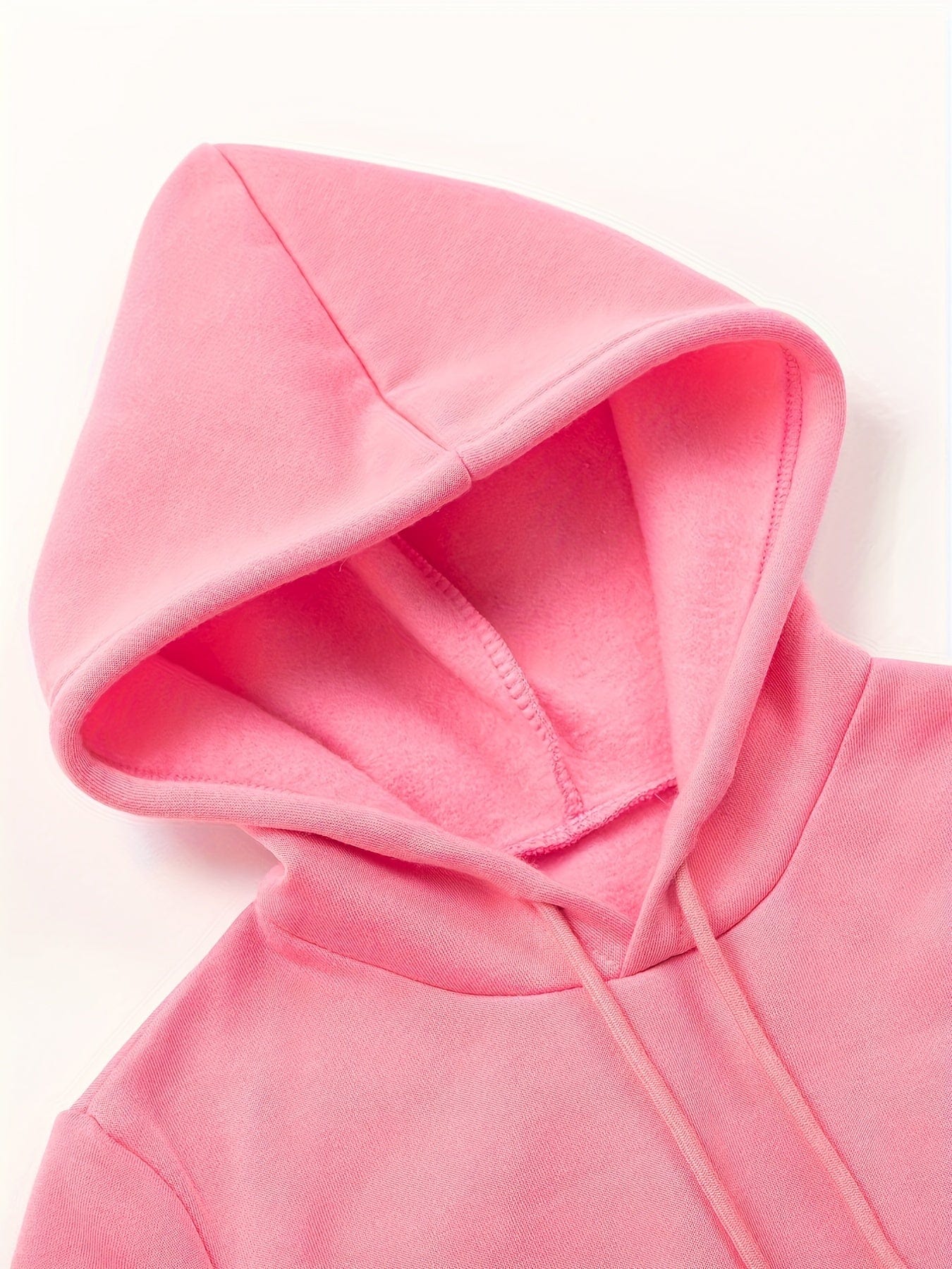 Elastic Hem Fleece Lining Drawstring Hoodie & Jogging Pants Two-Piece Set