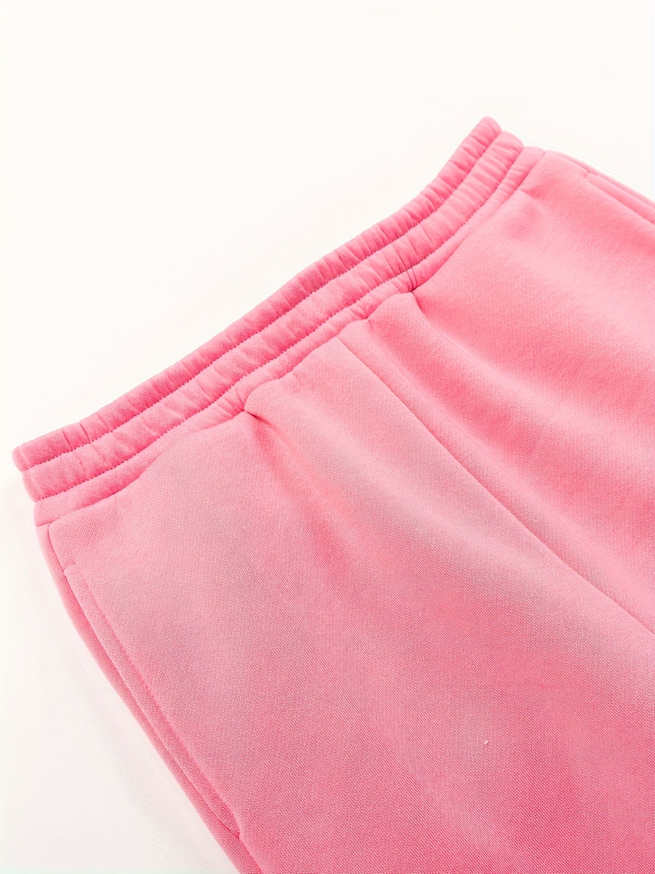 Elastic Hem Fleece Lining Drawstring Hoodie & Jogging Pants Two-Piece Set