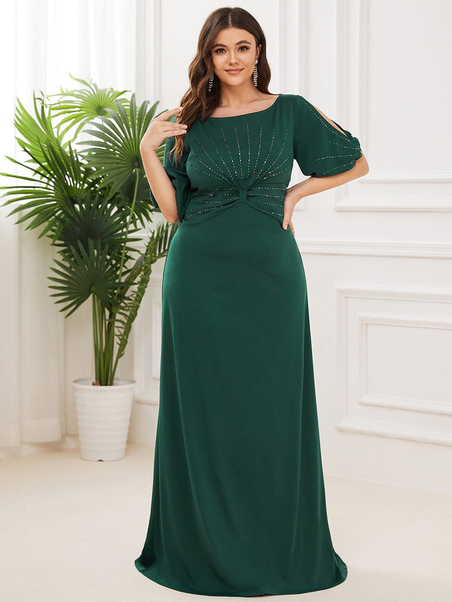 Elegant Plus Size Sparkling Bodycon Maxi Mermaid Evening Gown