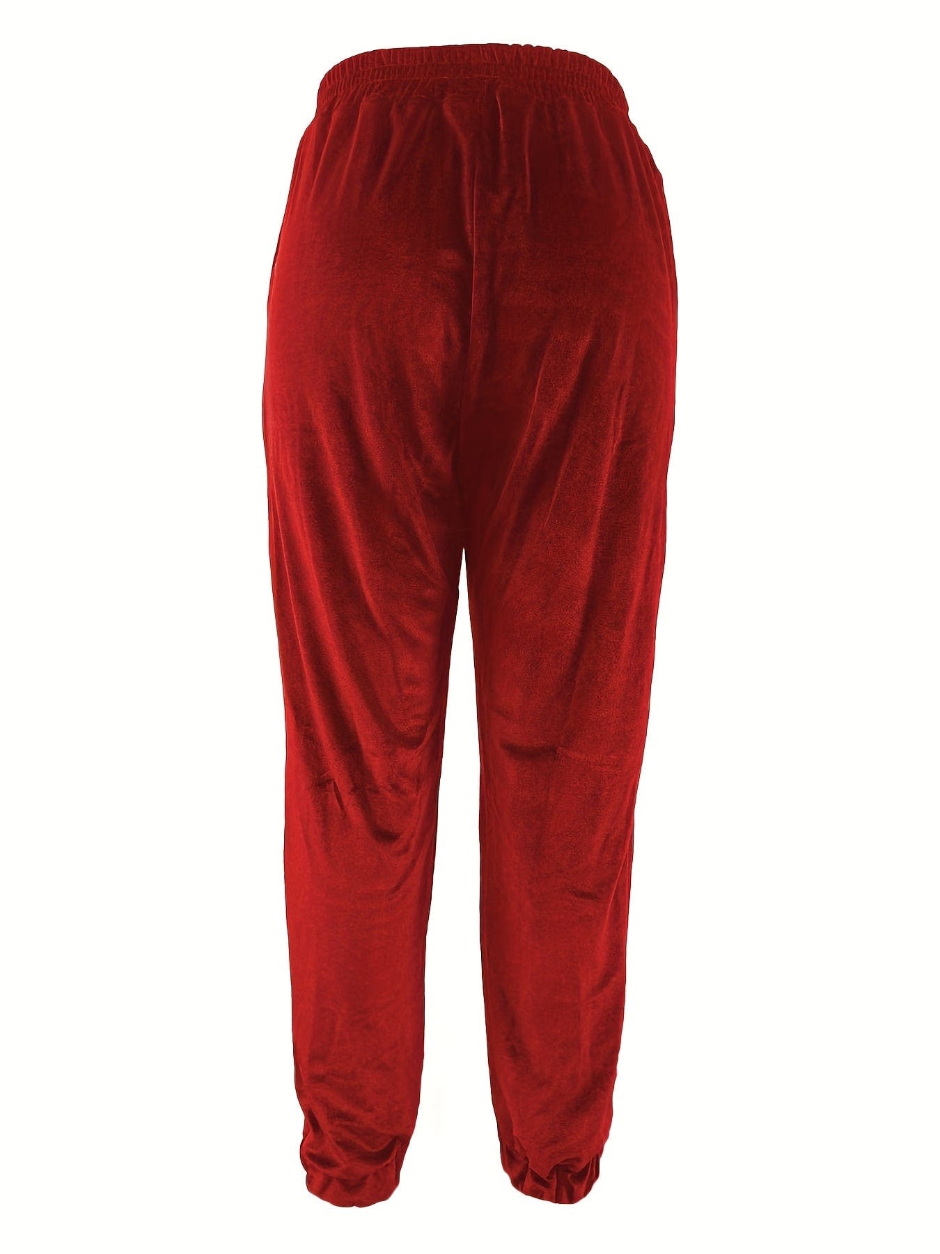 Casual Solid Elastic Waist Slant Pockets Pants
