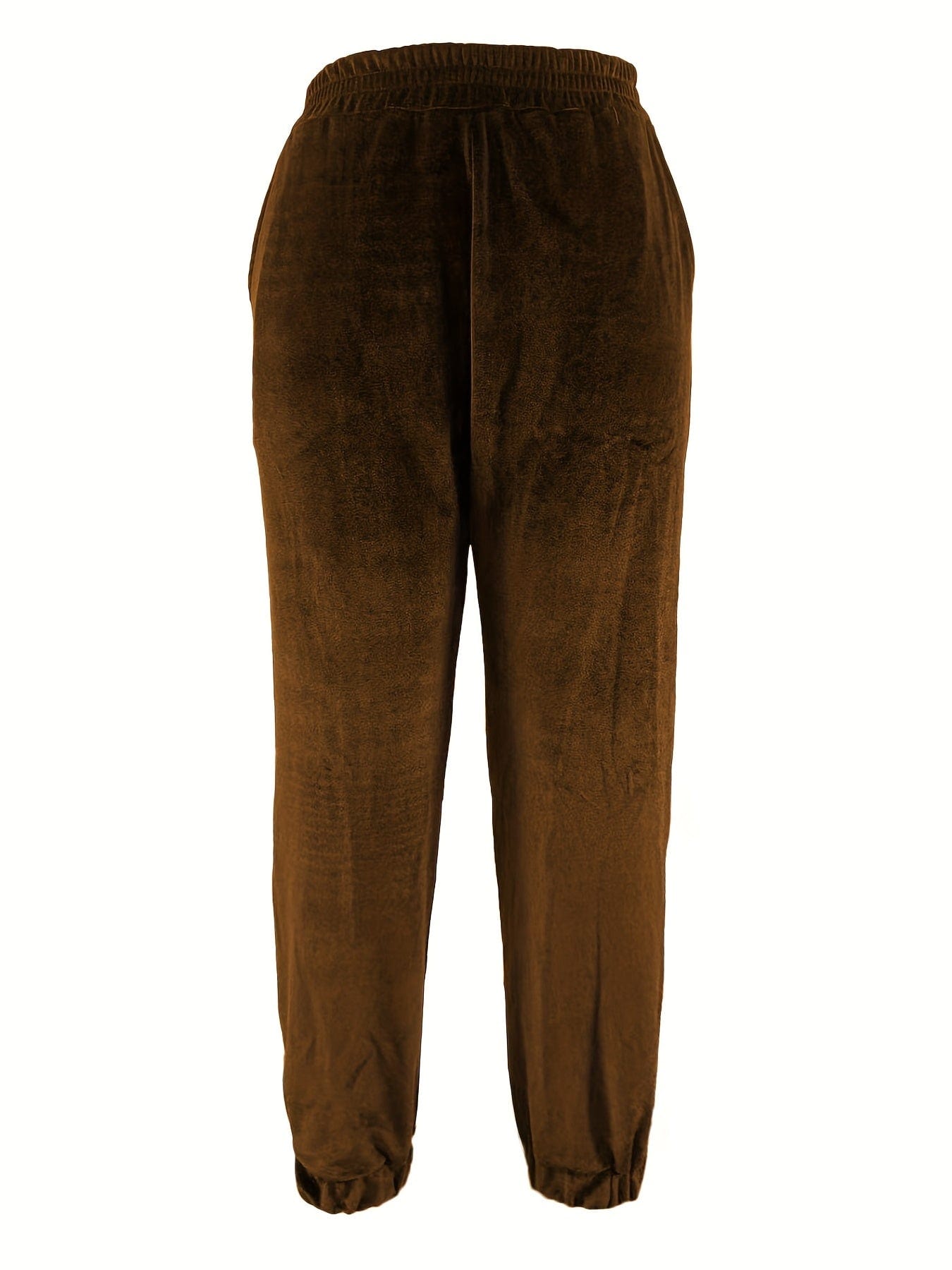 Casual Solid Elastic Waist Slant Pockets Pants