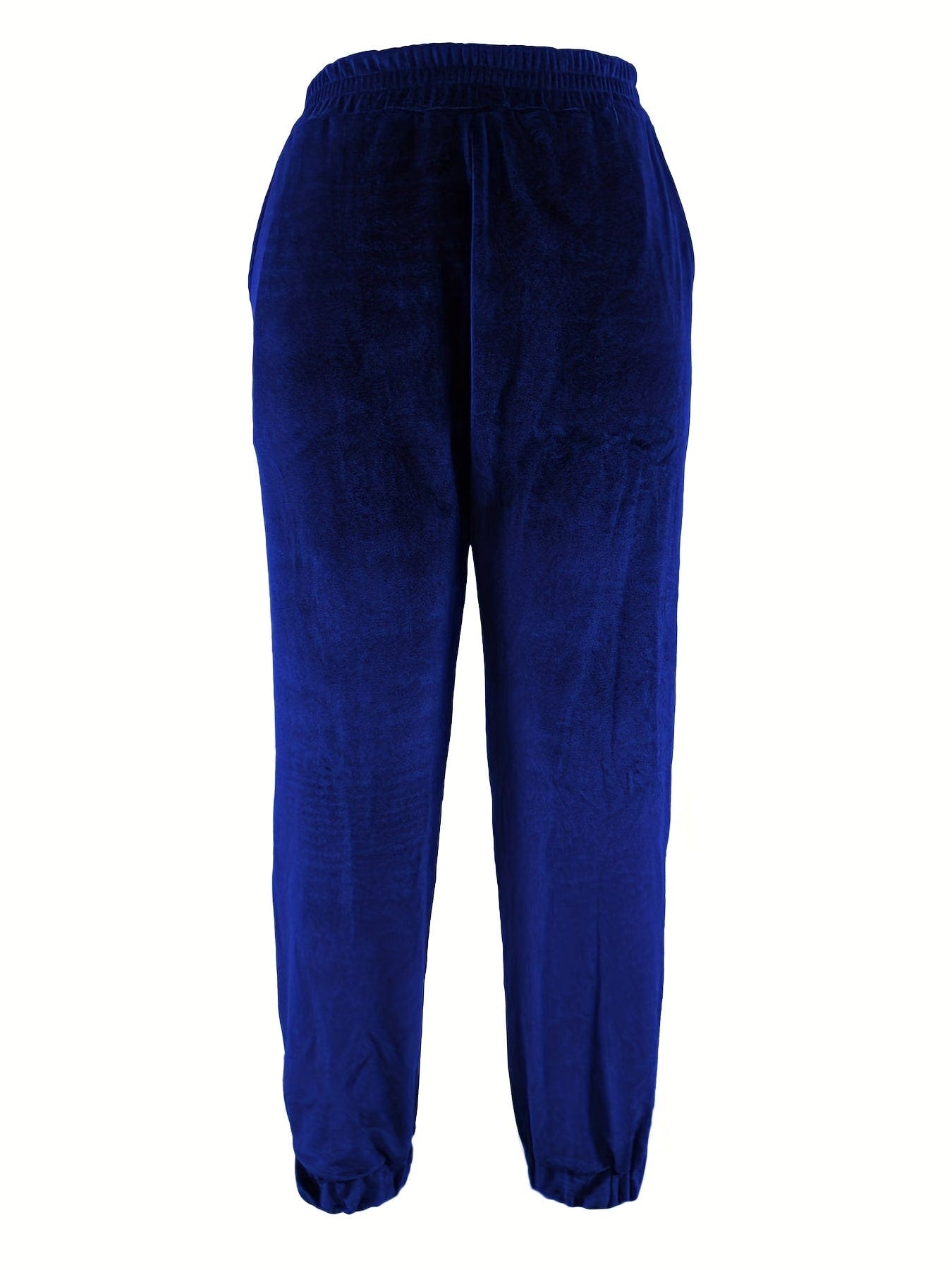 Casual Solid Elastic Waist Slant Pockets Pants