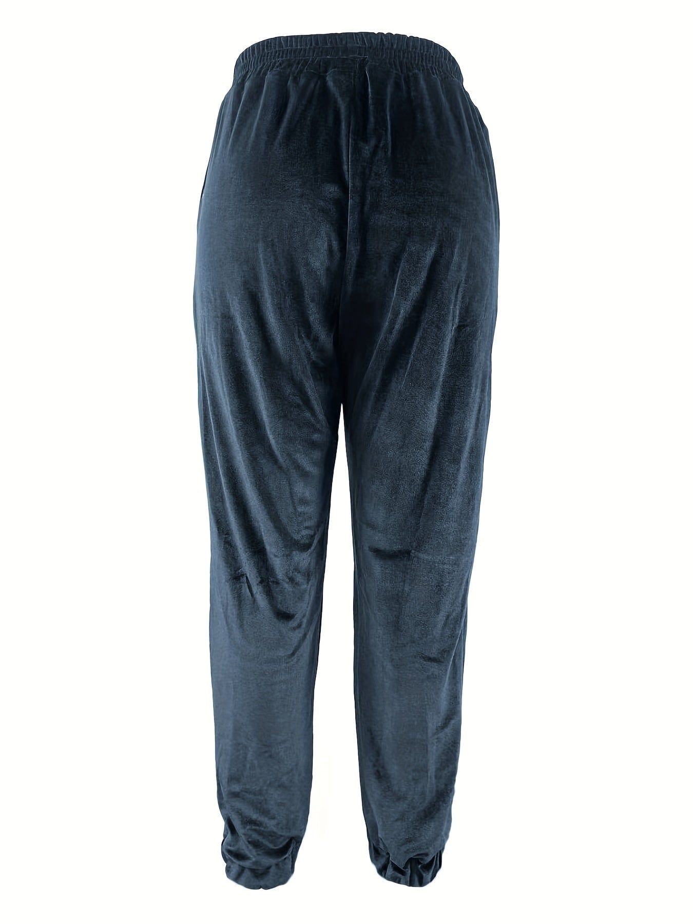 Casual Solid Elastic Waist Slant Pockets Pants