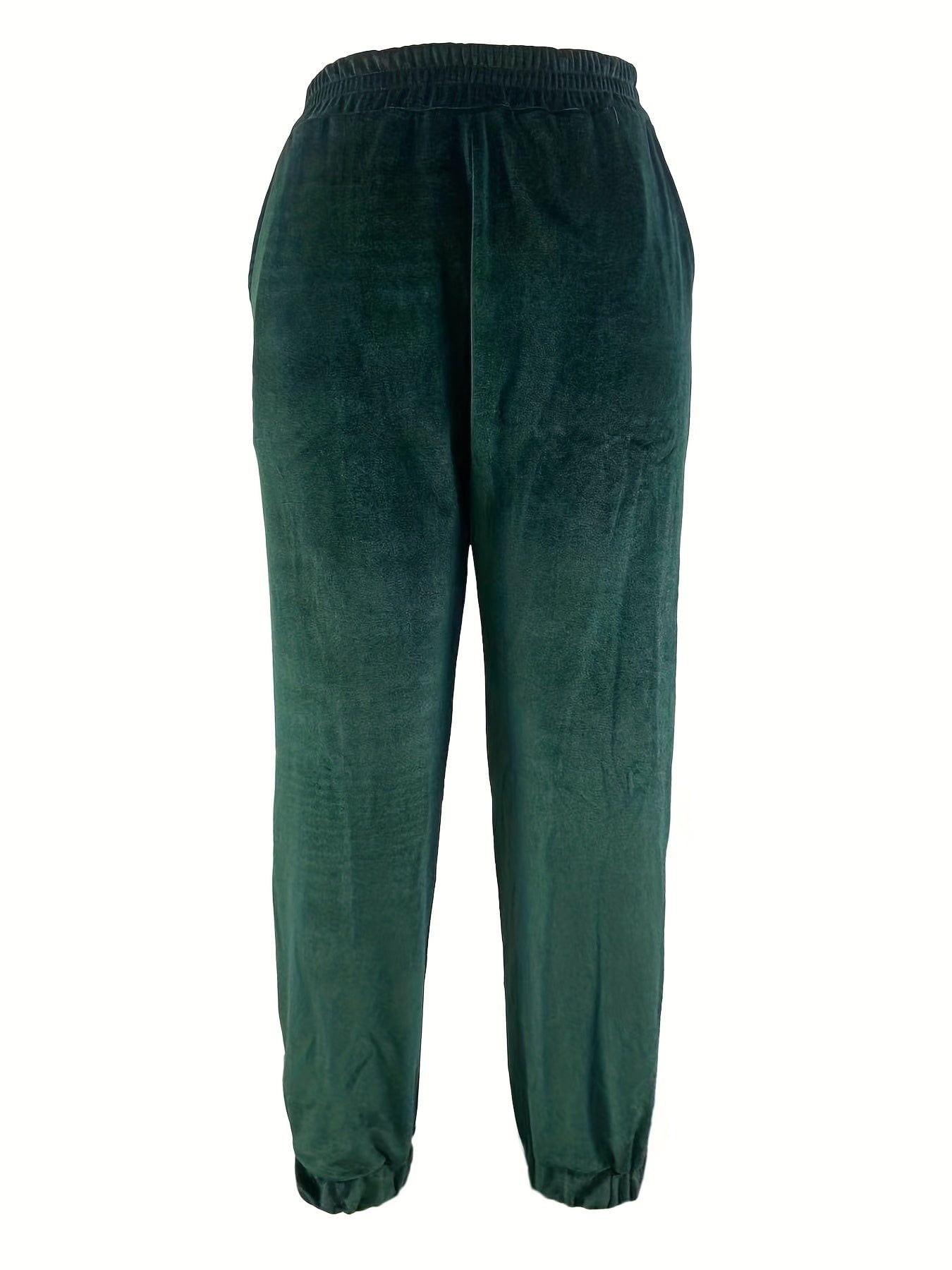 Casual Solid Elastic Waist Slant Pockets Pants