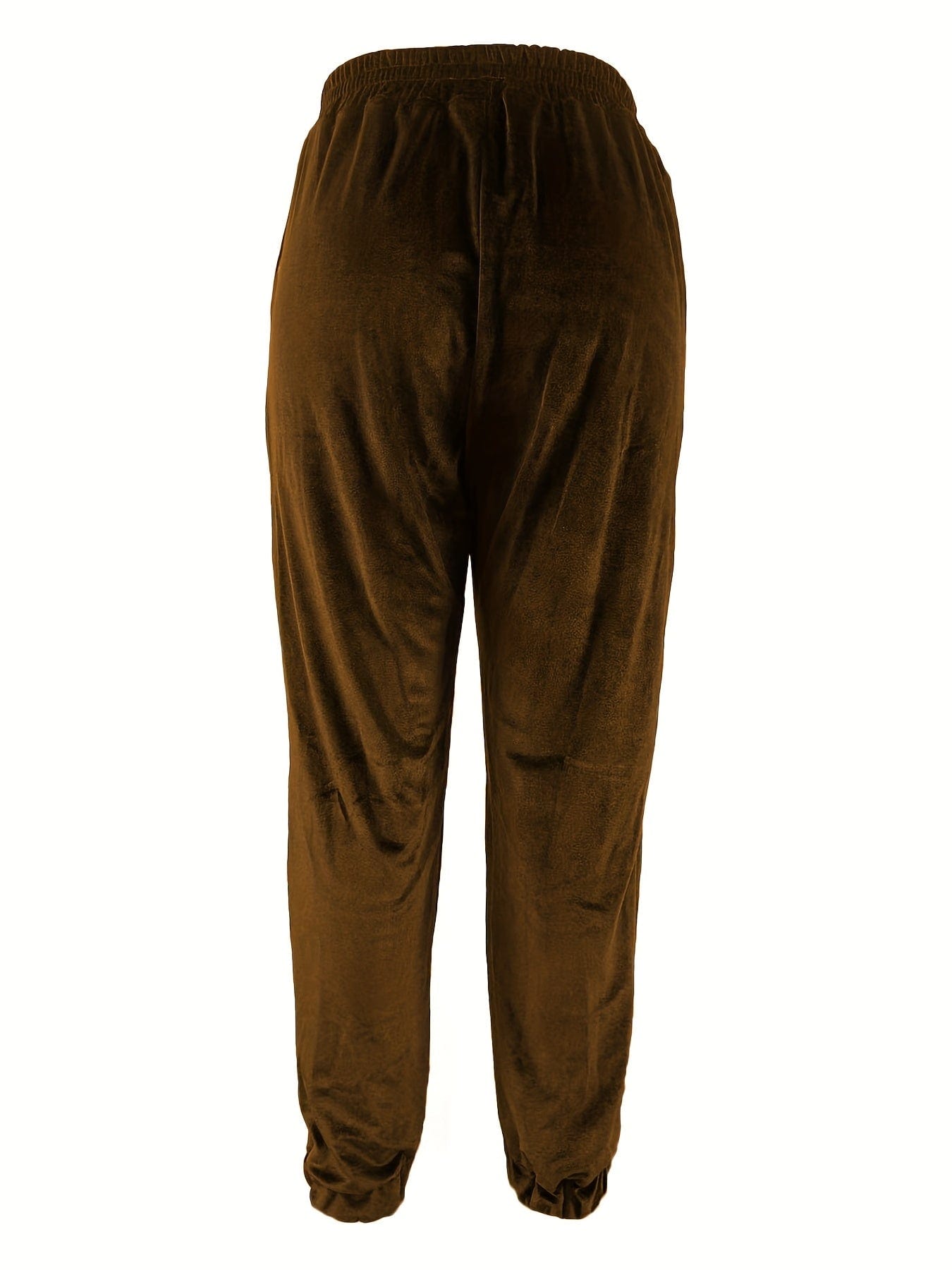 Casual Solid Elastic Waist Slant Pockets Pants