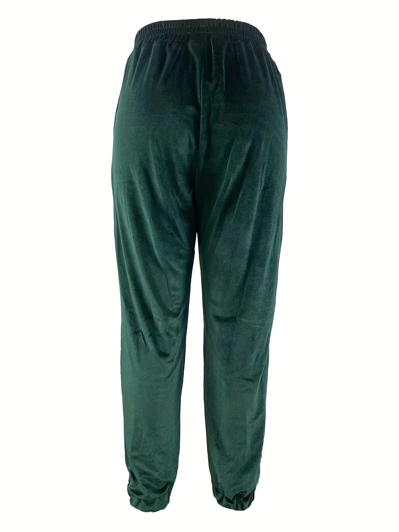 Casual Solid Elastic Waist Slant Pockets Pants