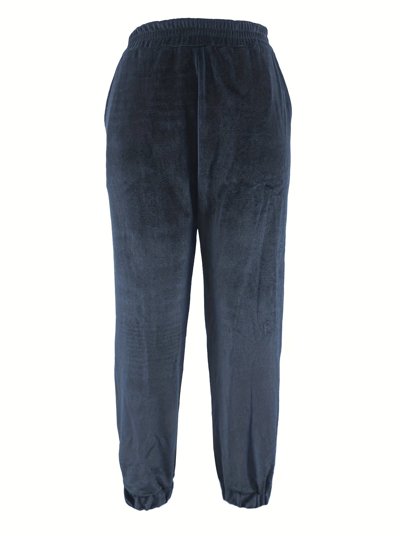 Casual Solid Elastic Waist Slant Pockets Pants