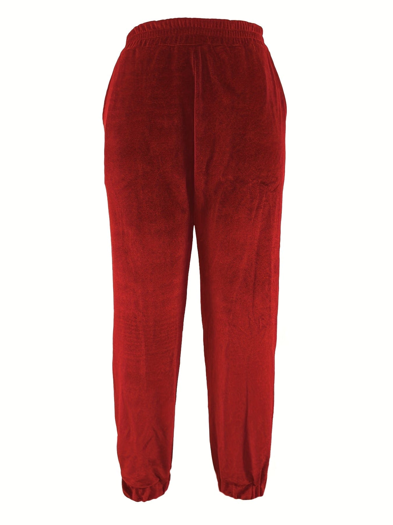 Casual Solid Elastic Waist Slant Pockets Pants