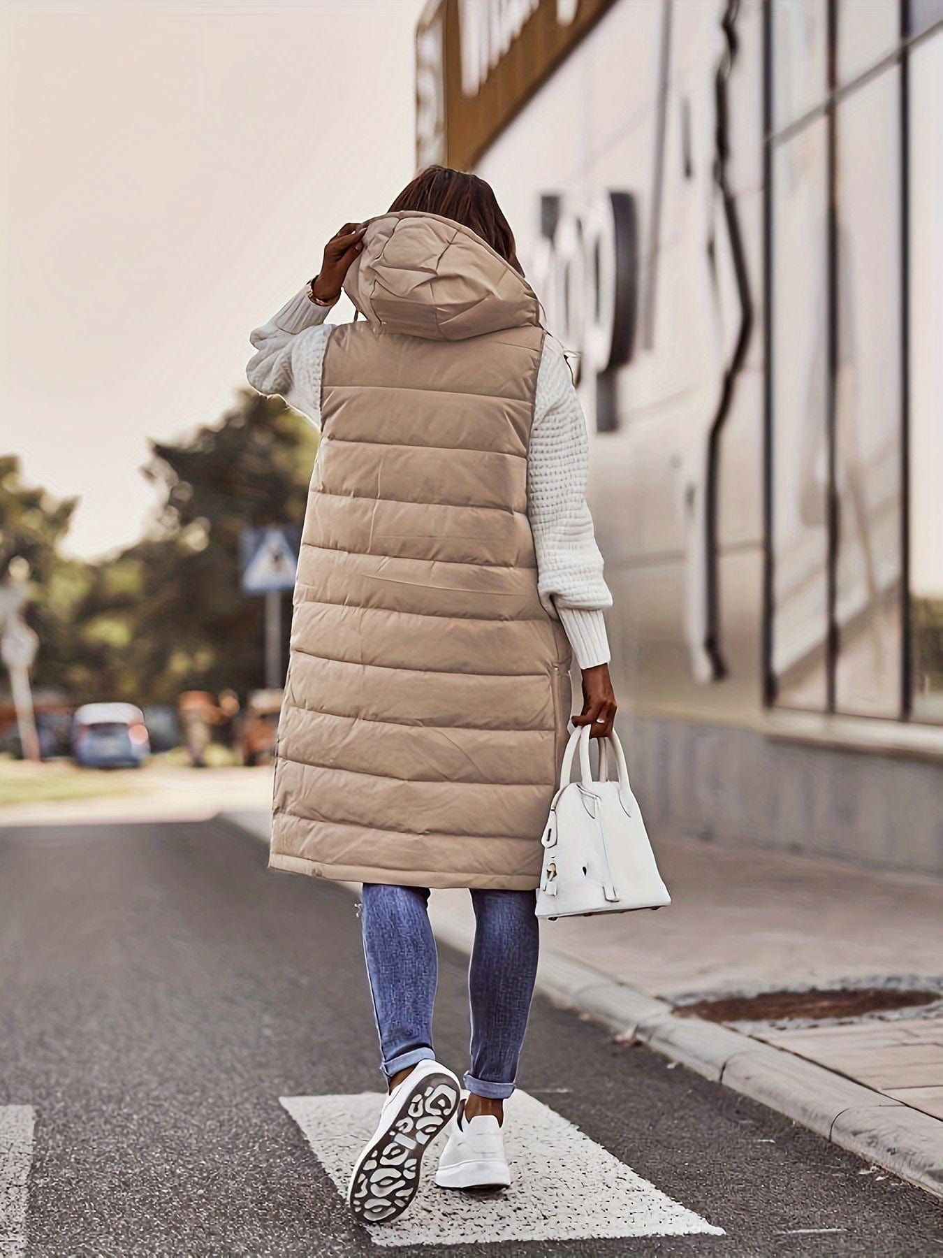Casual Stylish Sleeveless Button Front Hooded Coat
