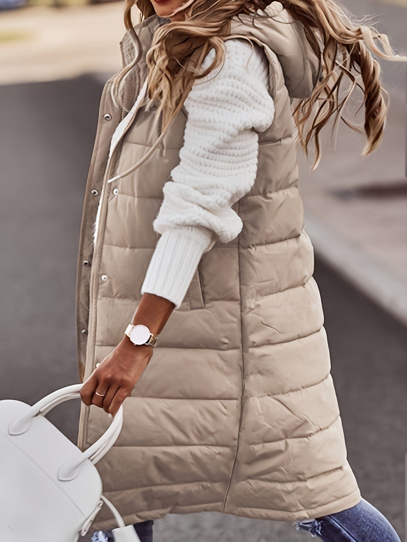 Casual Stylish Sleeveless Button Front Hooded Coat