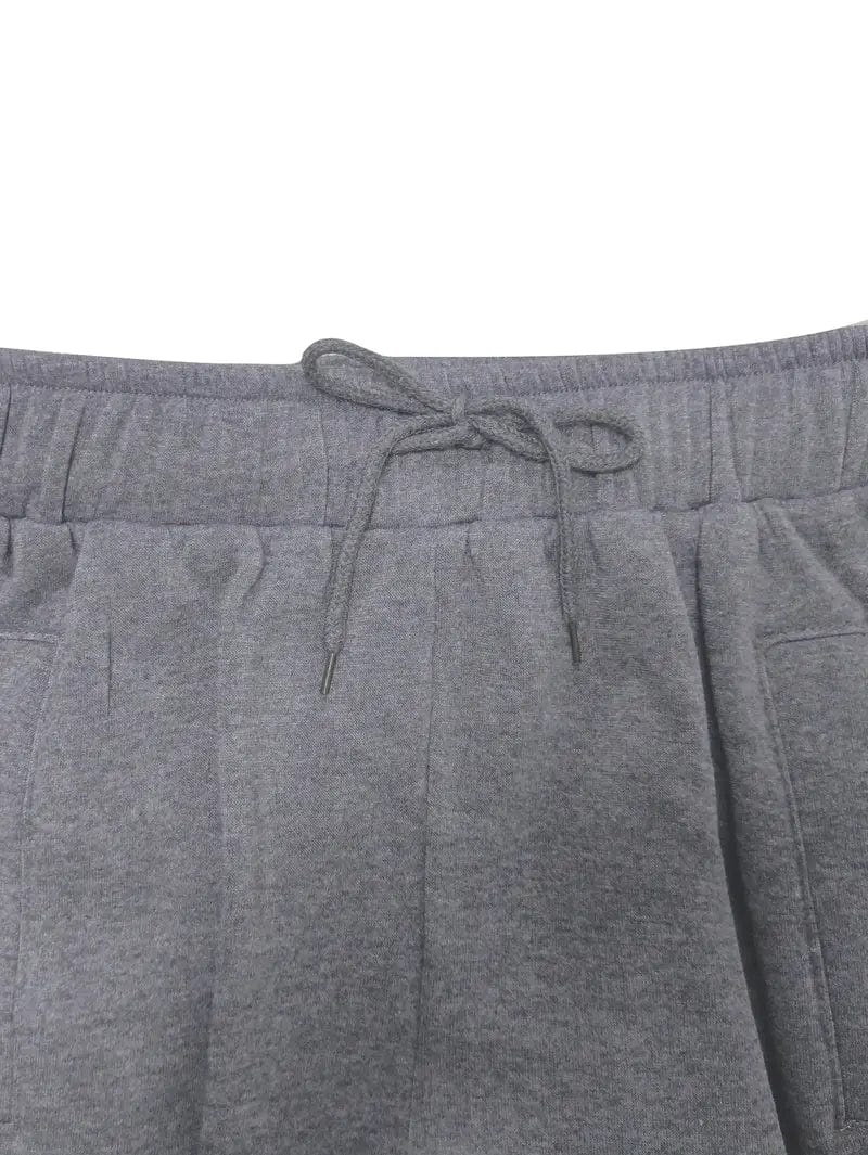 Cozy Solid Extra-Long Drawstring Dual Pockets Pants