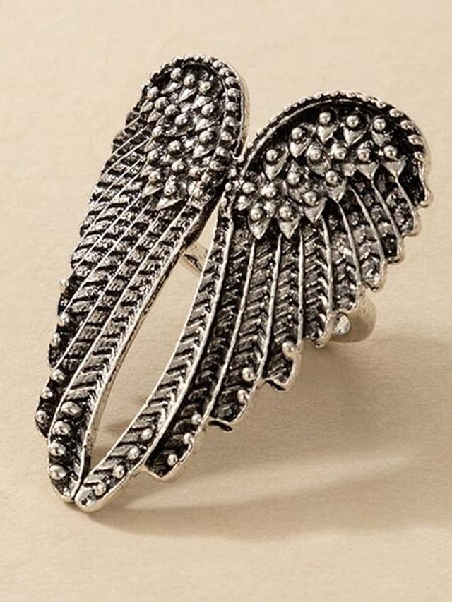 Adjustable Winged Alloy Ring for Women's Holiday Prom Look