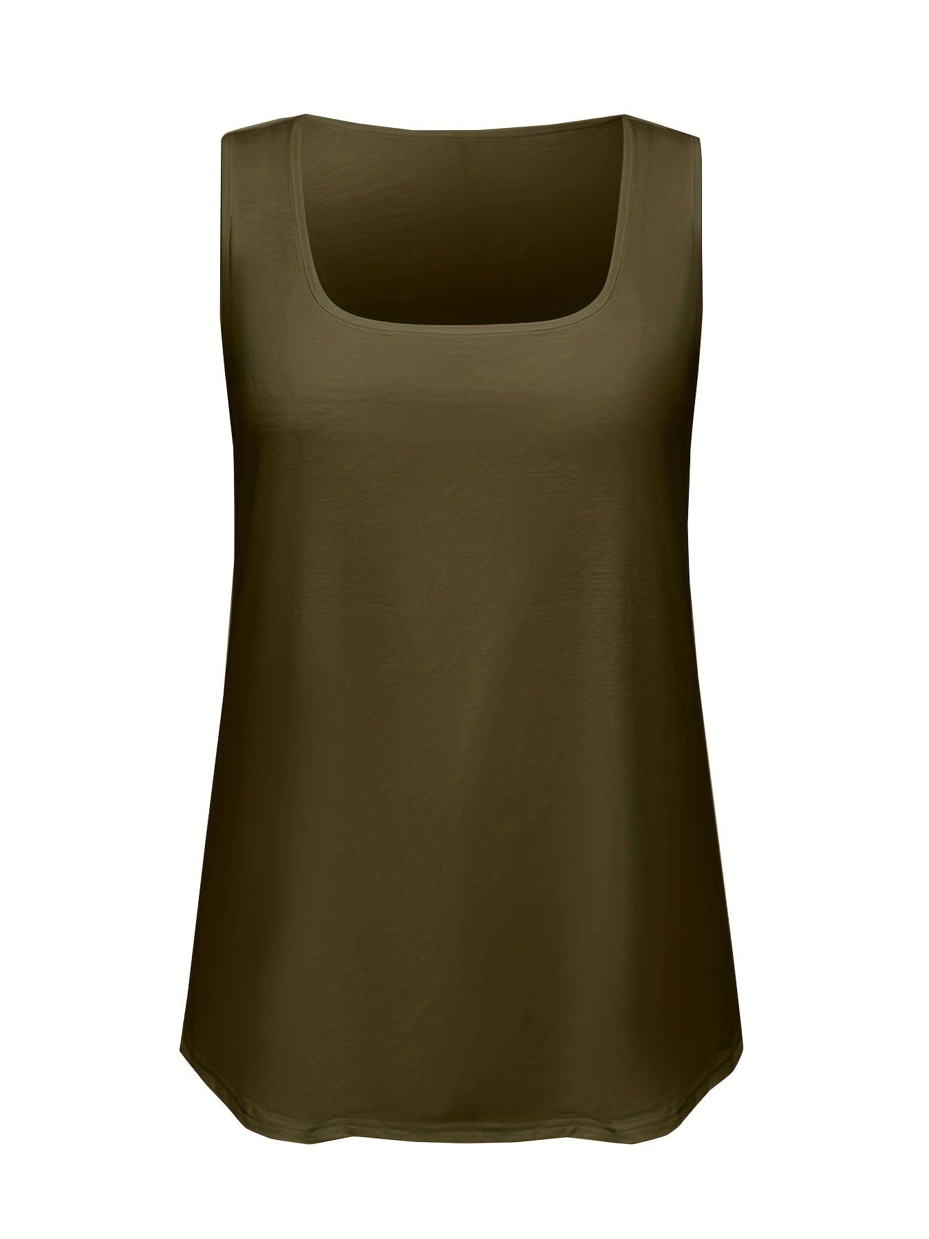 Women's Plus Size Solid Scoop Neck Tank Top with Slight Stretch