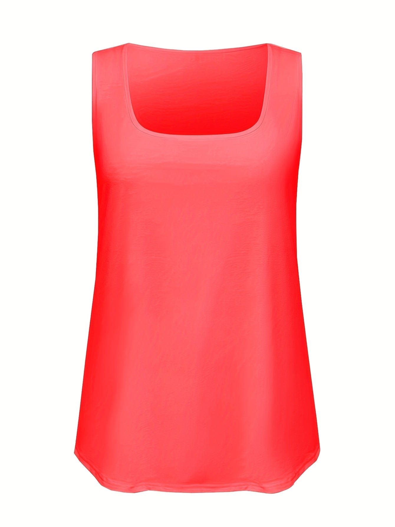 Women's Plus Size Solid Scoop Neck Tank Top with Slight Stretch