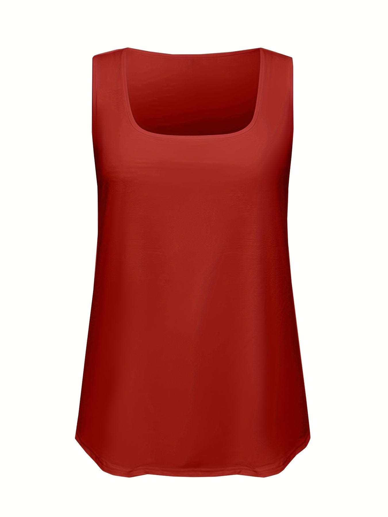 Women's Plus Size Solid Scoop Neck Tank Top with Slight Stretch