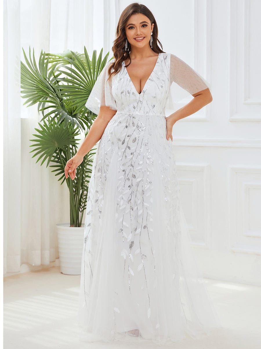 Plus Size Floor Length Formal Evening Gowns for Weddings