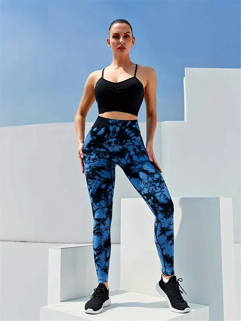 Random Print High Waist Stretchy Casual Leggings Pants