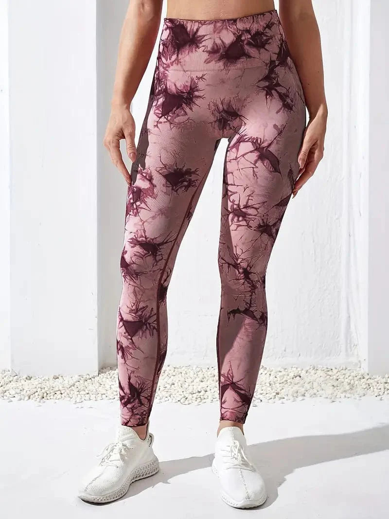 Random Print High Waist Stretchy Casual Leggings Pants