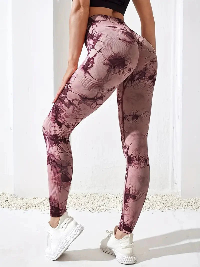 Random Print High Waist Stretchy Casual Leggings Pants