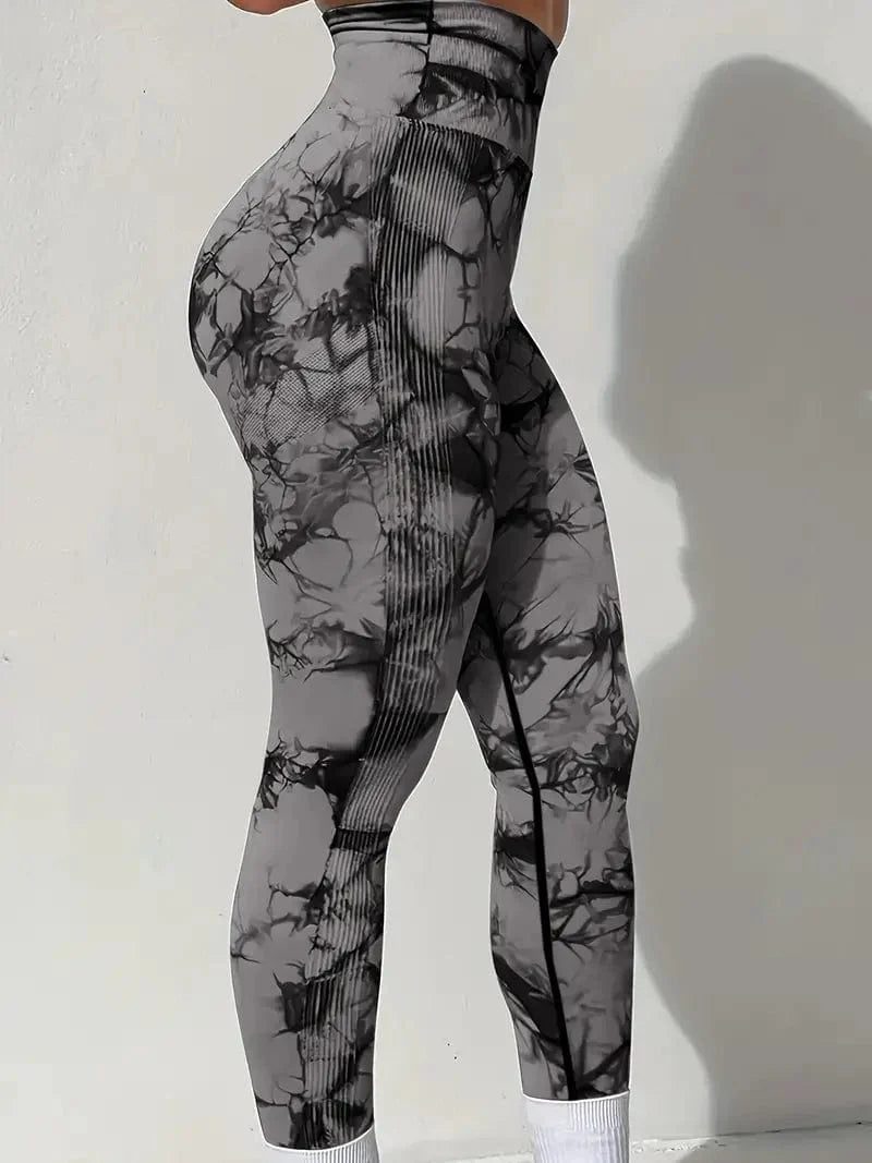 Random Print High Waist Stretchy Casual Leggings Pants