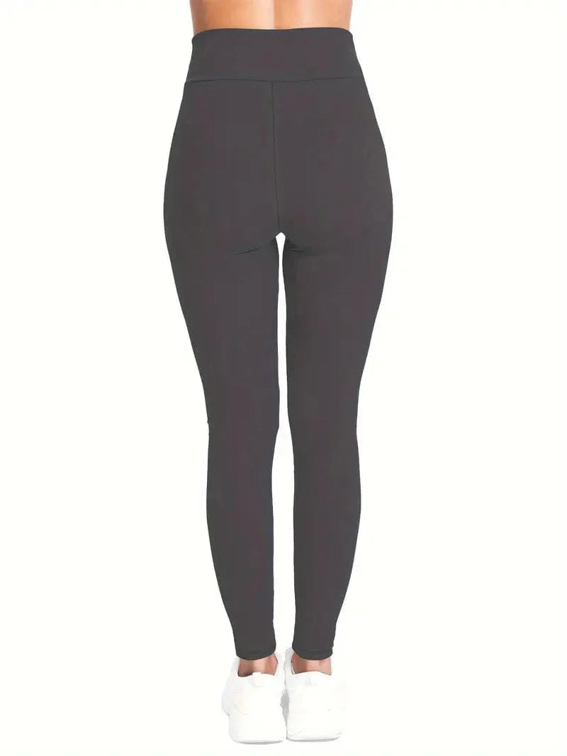 Solid High Waist Stretchy Casual Leggings Pants