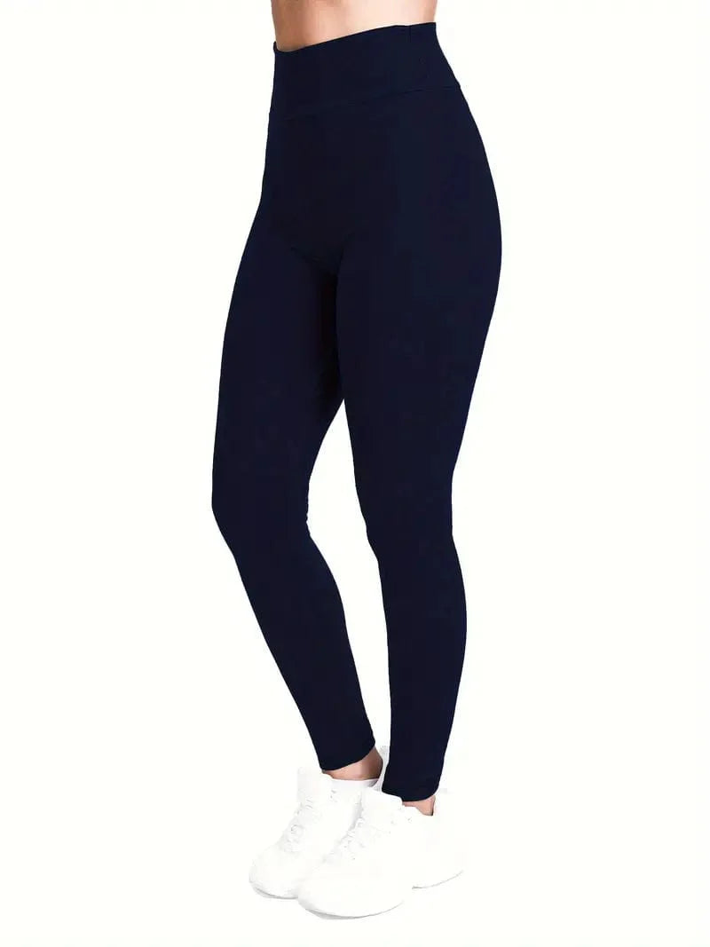 Solid High Waist Stretchy Casual Leggings Pants
