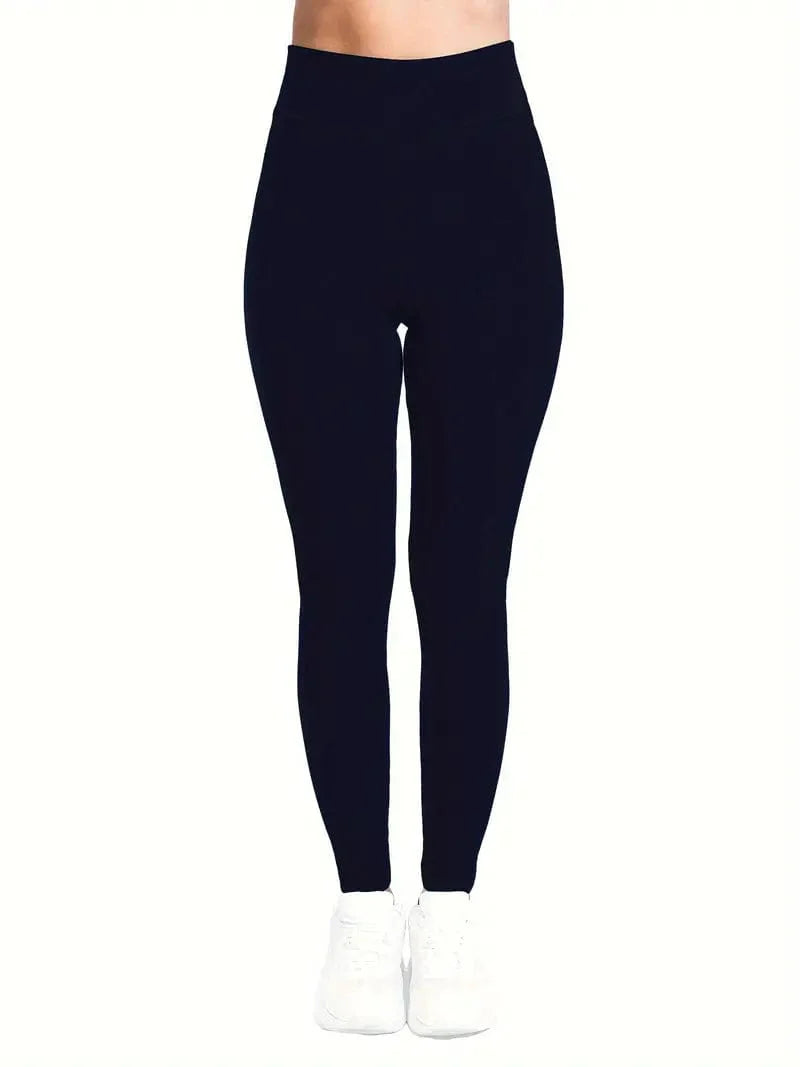 Solid High Waist Stretchy Casual Leggings Pants