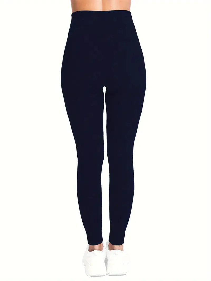 Solid High Waist Stretchy Casual Leggings Pants