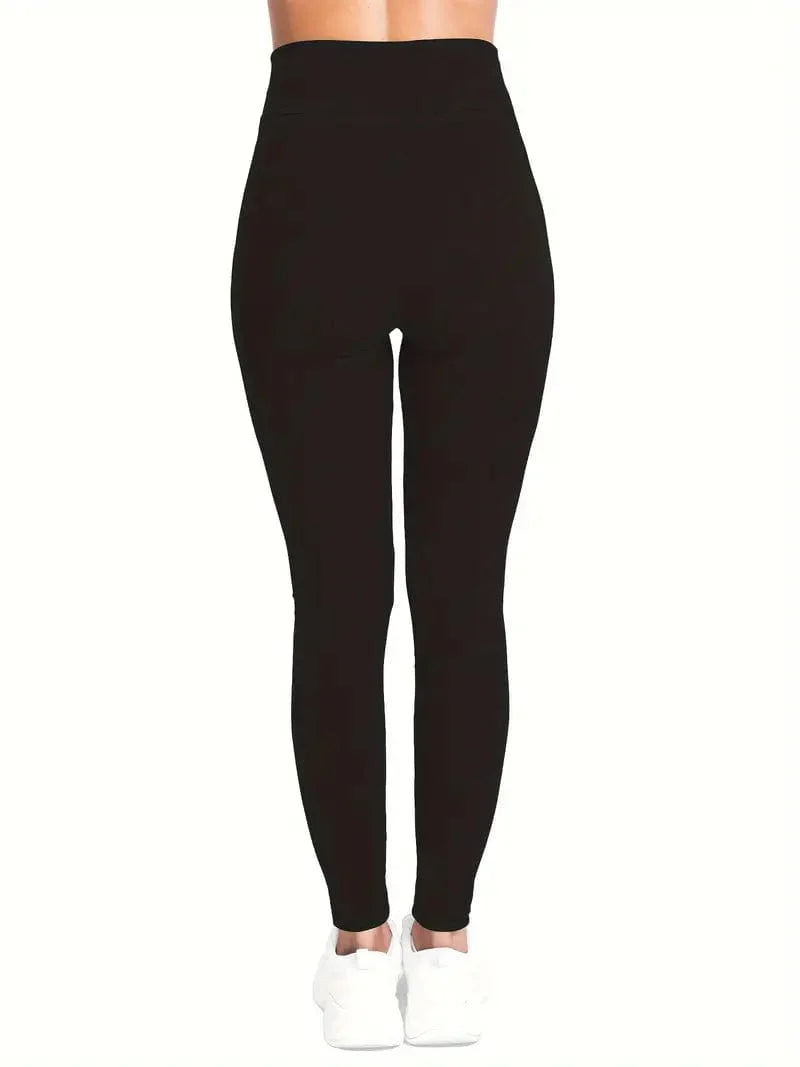 Solid High Waist Stretchy Casual Leggings Pants