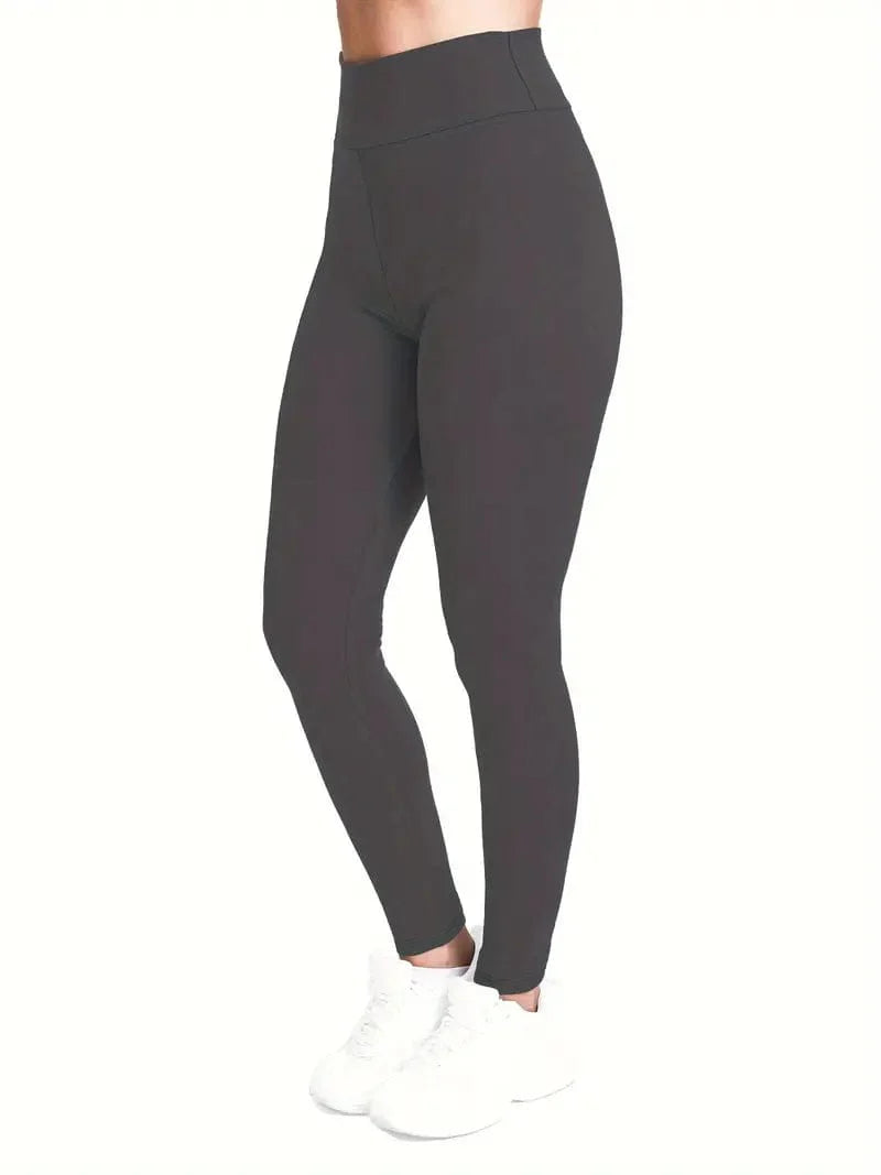 Solid High Waist Stretchy Casual Leggings Pants