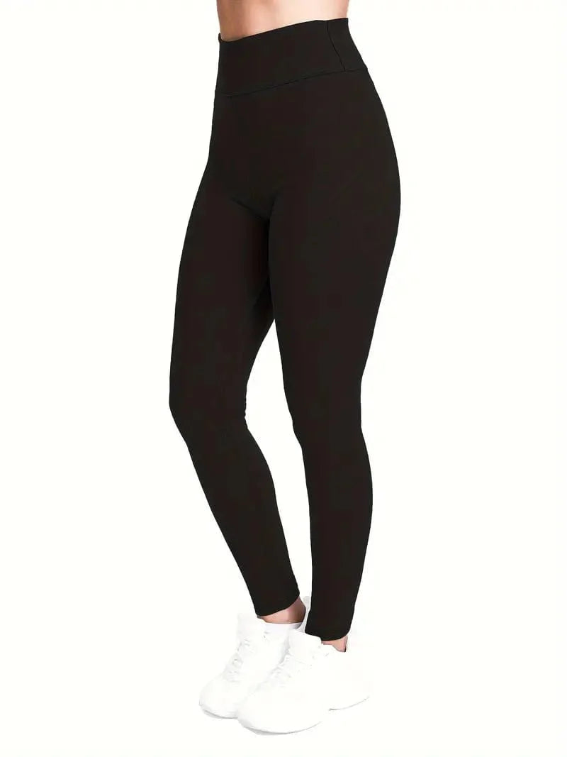 Solid High Waist Stretchy Casual Leggings Pants